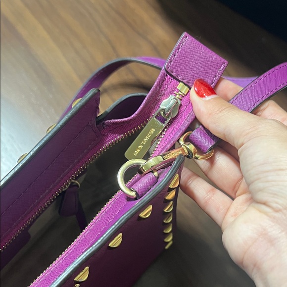 Michael Kors Purple Studded Crossbody Bag - Picture 8 of 8